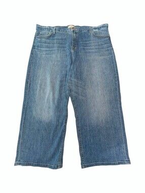 Jen 7 By 7 For All Mankind Cropped Wide Leg Jeans Plus Size 22 Blue Medium Wash